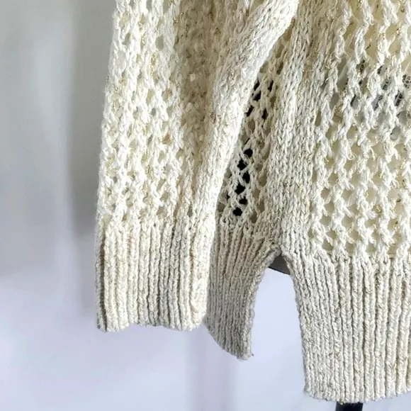 NWT All Saints Mesh Metallic Crew Sweater