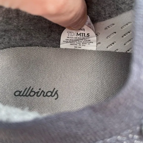 NWT Allbirds Tree Dasher Thunder Mens Sneakers Size 11.5 in Black and White