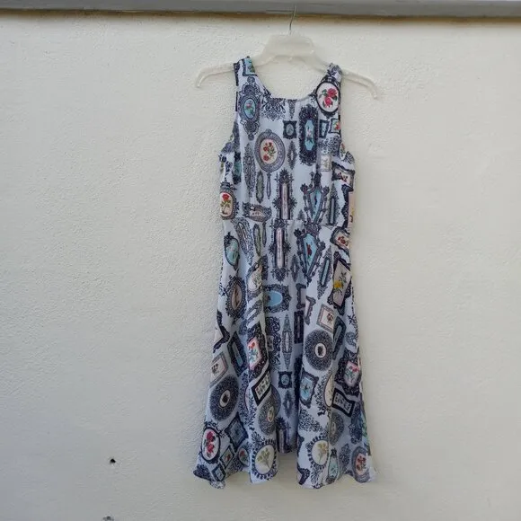 NWT Anthro Pankaj &amp; Nidhi Retro Floral Frame Print Dress Academia Size 2