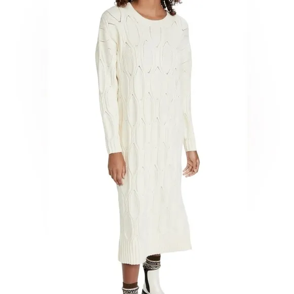 NWT Anthropologie Line &amp; Dot Ivory Camilla Sweater Dress