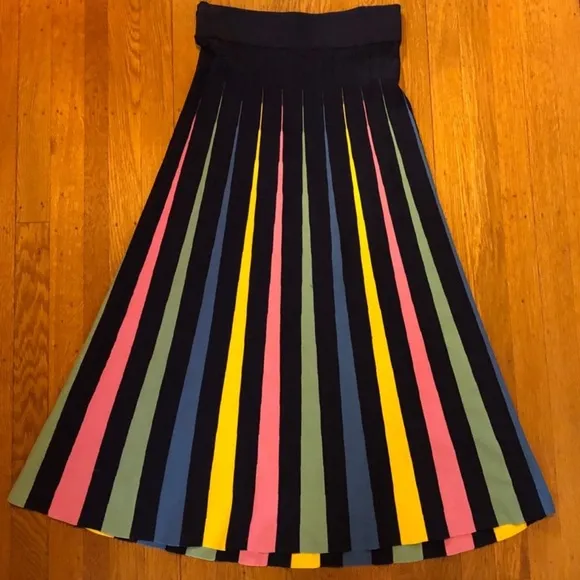🆕NWT Anthropologie Rainbow Pleated Midi Skirt