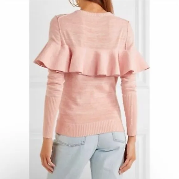 NWT Apiece Apart Long Sleeve Knit Ruffle Statement Sweater Top
