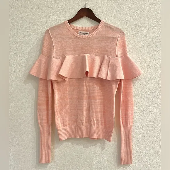 NWT Apiece Apart Long Sleeve Knit Ruffle Statement Sweater Top