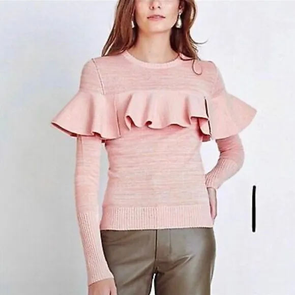 NWT Apiece Apart Long Sleeve Knit Ruffle Statement Sweater Top