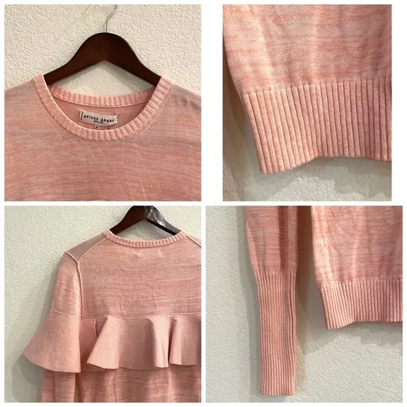 NWT Apiece Apart Long Sleeve Knit Ruffle Statement Sweater Top