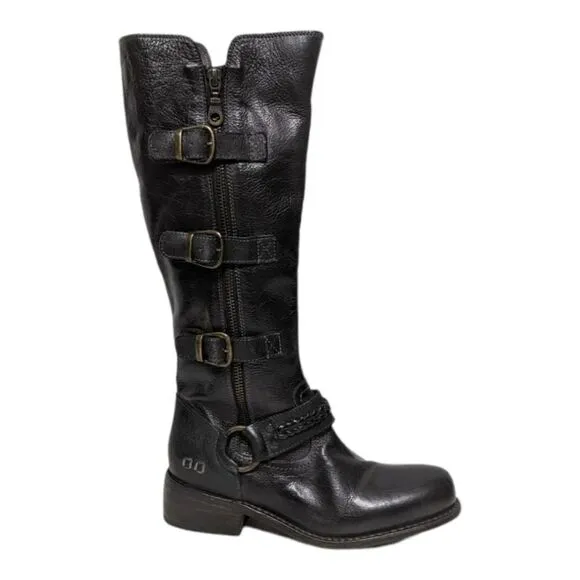 NWT BED:STU Skyla Buckle Leather Knee High Boots 6.5
