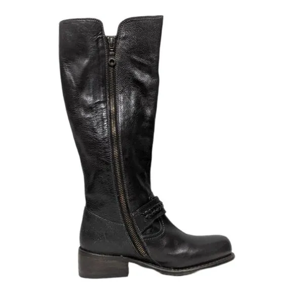 NWT BED:STU Skyla Buckle Leather Knee High Boots 6.5