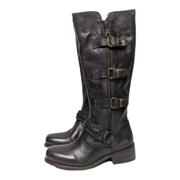 NWT BED:STU Skyla Buckle Leather Knee High Boots 6.5