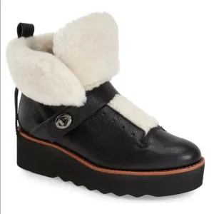 NWT Coach Shearling Boots Urban Hiker Leather Turnlock Platform Sneaker 10