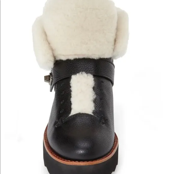 NWT Coach Shearling Boots Urban Hiker Leather Turnlock Platform Sneaker 10