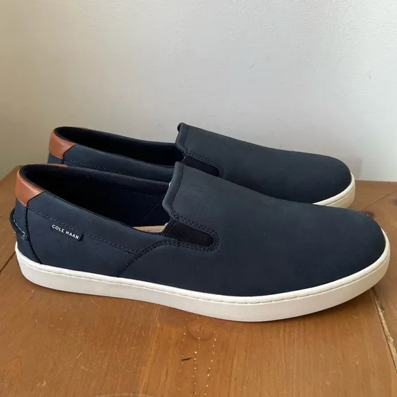 NWT Cole Haan Men’s Nantucket Deck Slip-On Navy Blue Nubuck Leather Loafers 11