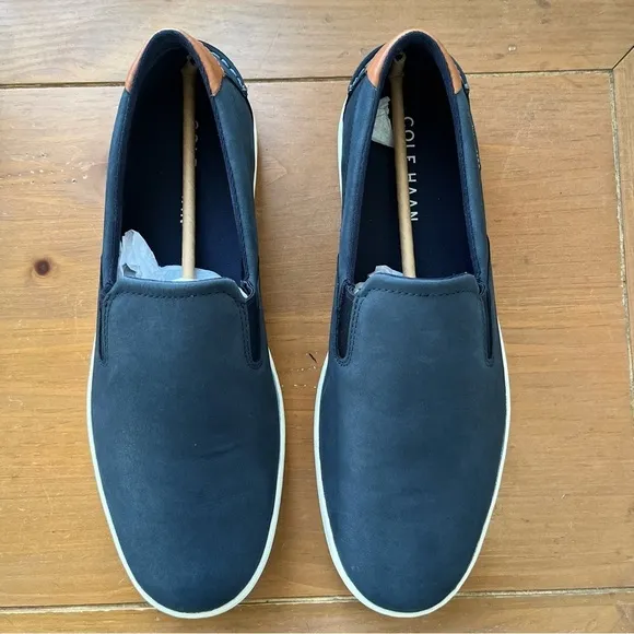 NWT Cole Haan Men’s Nantucket Deck Slip-On Navy Blue Nubuck Leather Loafers 11