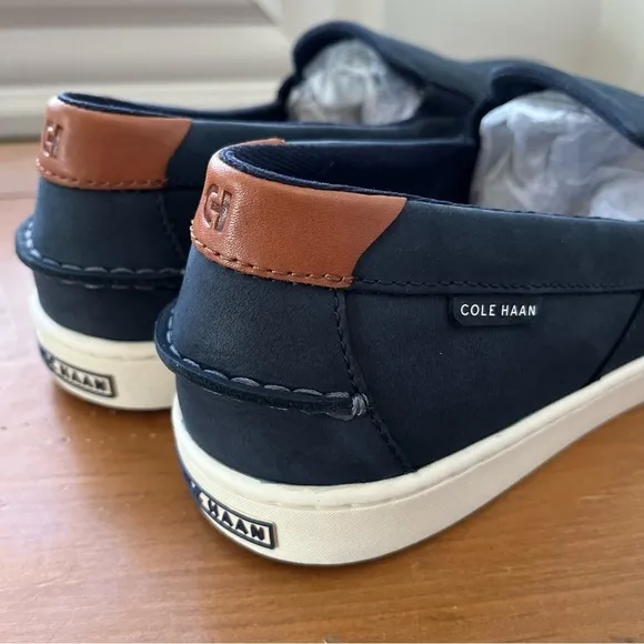 NWT Cole Haan Men’s Nantucket Deck Slip-On Navy Blue Nubuck Leather Loafers 11