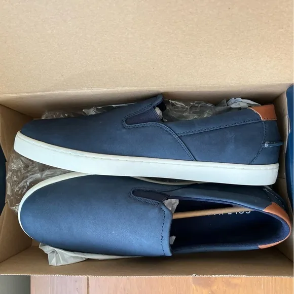 NWT Cole Haan Men’s Nantucket Deck Slip-On Navy Blue Nubuck Leather Loafers 11
