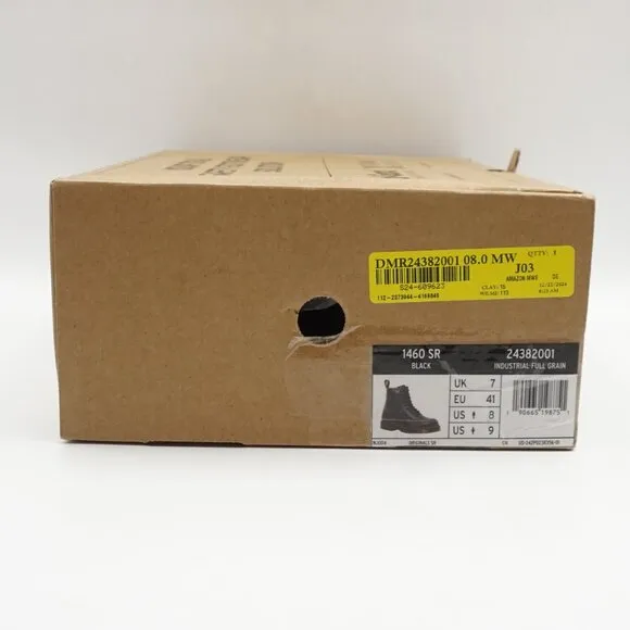 NWT Dr. Martens 1460 Slip Resistant Leather Lace Up Boots in Black - US Men's 8