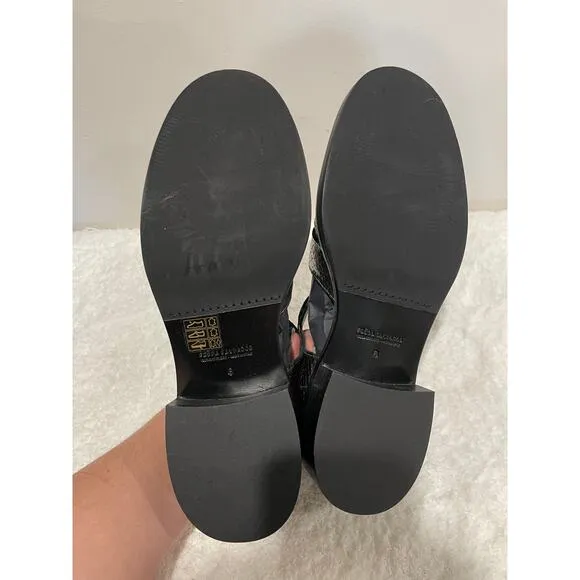 NWT Freda Salvador Dahlia Fisherman Loafer Anthracite Embossed Snake Women's 8M