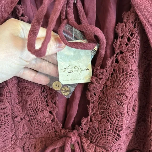 NWT Free People Summer Struttin Mini Dress or Tunic - Wild Garnet xs