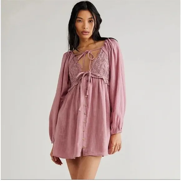 NWT Free People Summer Struttin Mini Dress or Tunic - Wild Garnet xs