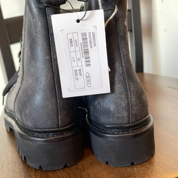 NWT‎ Grenson Women's Nanette Distressed Suede Leather Boots Vtg Black UK5/US7.5