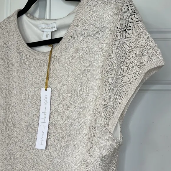 nwt HOUSE of HARLOW REvOLVE Lace Eyelet Crocheted Knit Dress