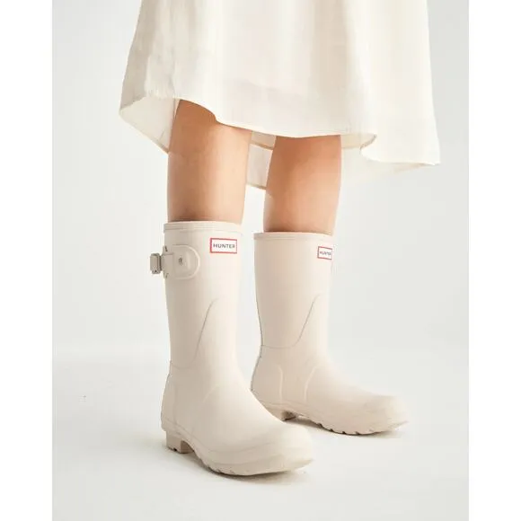 NWT Hunter Ivory Original Short Rain Boots Size 8