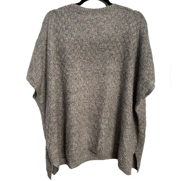 NWT JOHNNY WAS Calme Basket Weave Knit Poncho Sweater- Sage Green/One Size