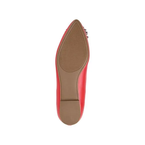 NWT JOURNEE COLLECTION Womens Red Renzo Pointed Toe Slip On Flats Shoes 7 M