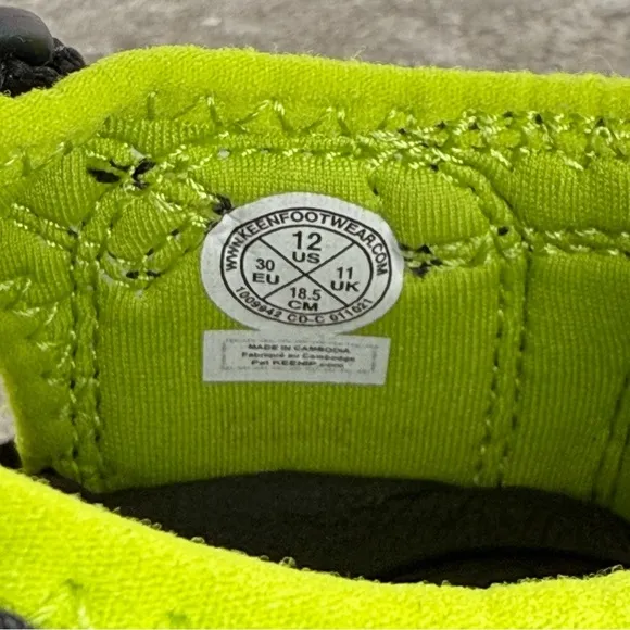 NWT KEEN Newport H2 Lime Black Water Sandals Toe Protection Quick Dry Kid’s 12