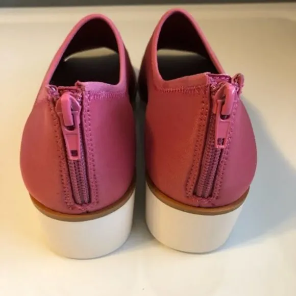 NWT LOGO by LORI GOLDSTEIN Siani Stretch Knit Slip On Open Toe Wedge Sneaker 8.5