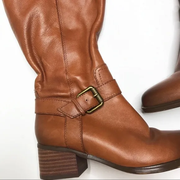 NWT Naturalizer Dalton Wide Calf Brown Cognac Leather Tall Riding Boots 5