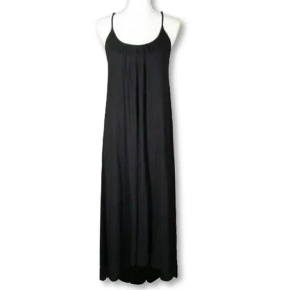 NWT Nicole Miller High Low Hem Lightweight Strappy Ladder Back Maxi Dress