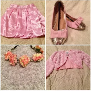 NWT NWOT 2T Boutique Pink Skirt Shoes &amp; Headband
