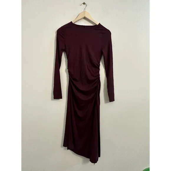 NWT OGL Light ThermalTencel Asymmetrical Midi Dress Sz Small - Sangria