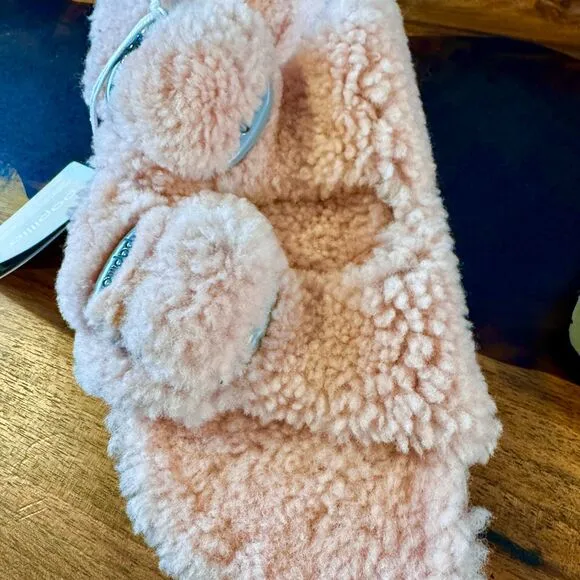 NWT Papillio Birkenstock Arizona Big Buckle Teddy Platform Crystal Rose Size 37