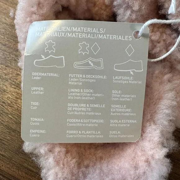 NWT Papillio Birkenstock Arizona Big Buckle Teddy Platform Crystal Rose Size 38