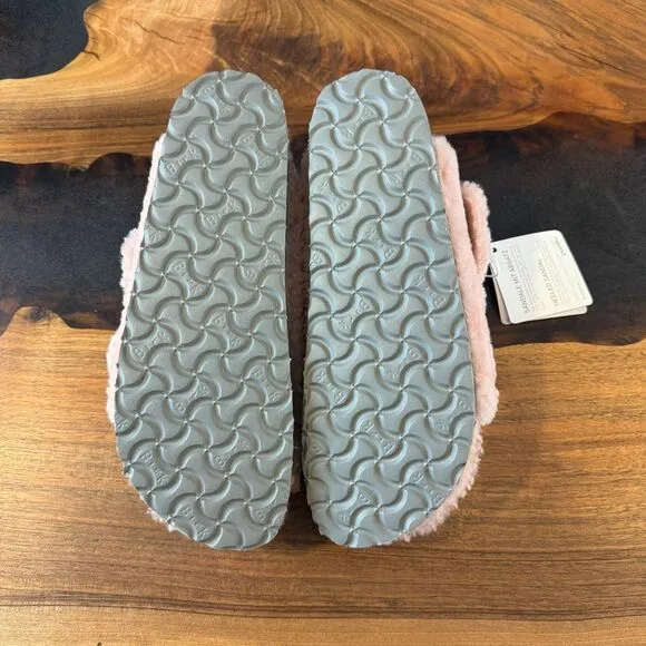 NWT Papillio Birkenstock Arizona Big Buckle Teddy Platform Crystal Rose Size 40