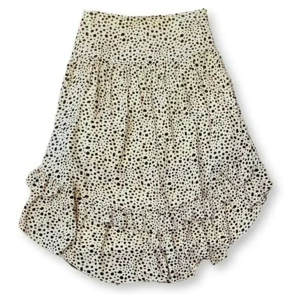 NWT POL Asymmetrical Ruffle Hem Leopard Print Mini Skirt