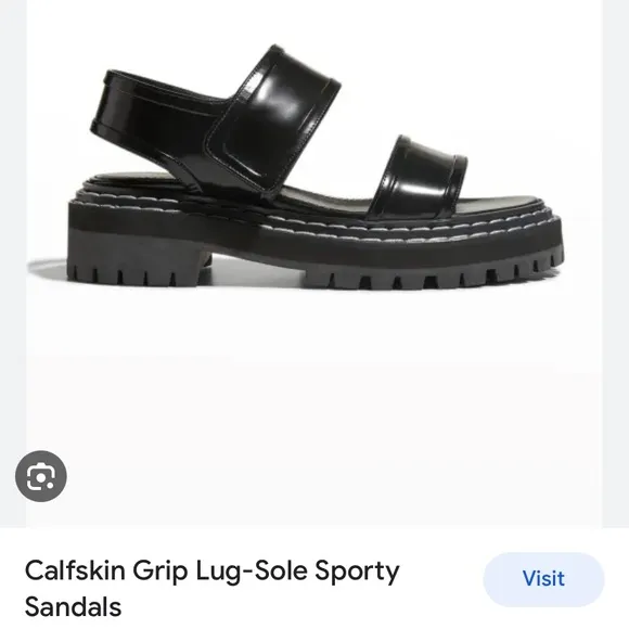 NWT Proenza Schouler Lug sole Patent Leather stitching platform slingback Sandal