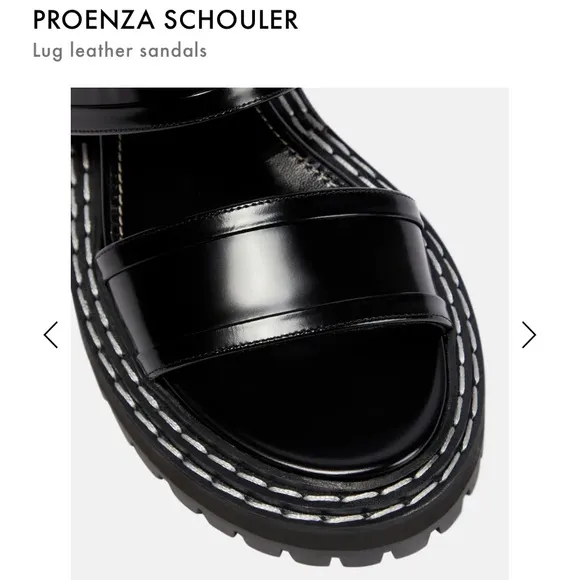 NWT Proenza Schouler Lug sole Patent Leather stitching platform slingback Sandal