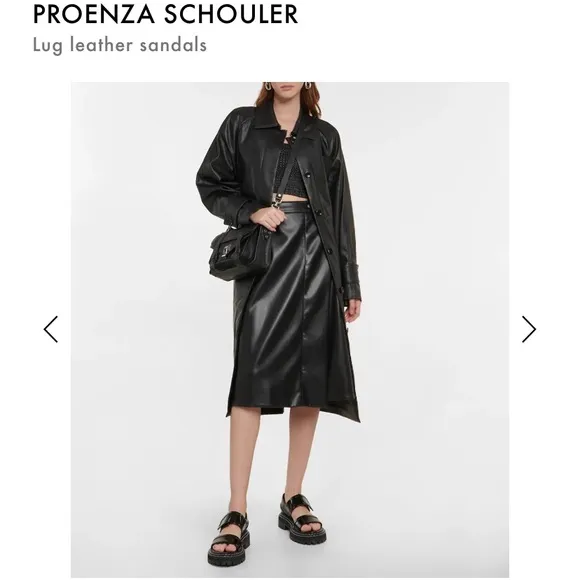 NWT Proenza Schouler Lug sole Patent Leather stitching platform slingback Sandal
