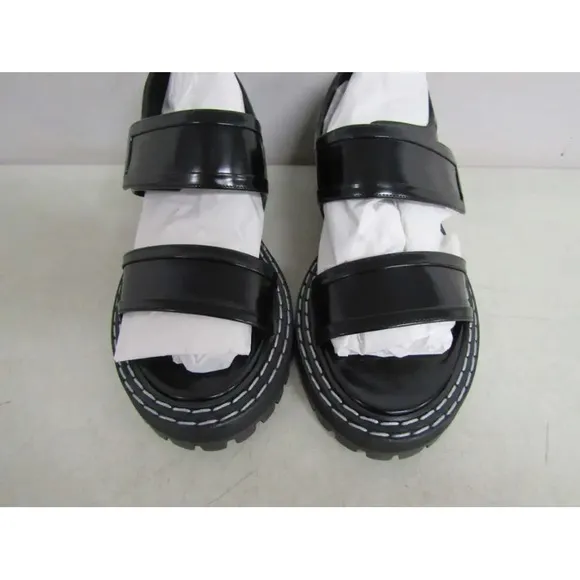 NWT Proenza Schouler Lug sole Patent Leather stitching platform slingback Sandal