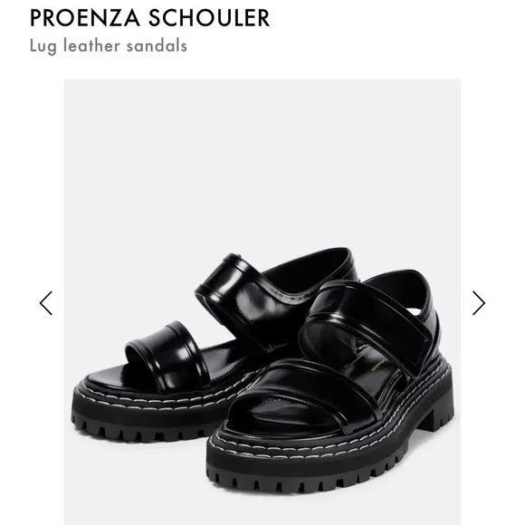 NWT Proenza Schouler Lug sole Patent Leather stitching platform slingback Sandal