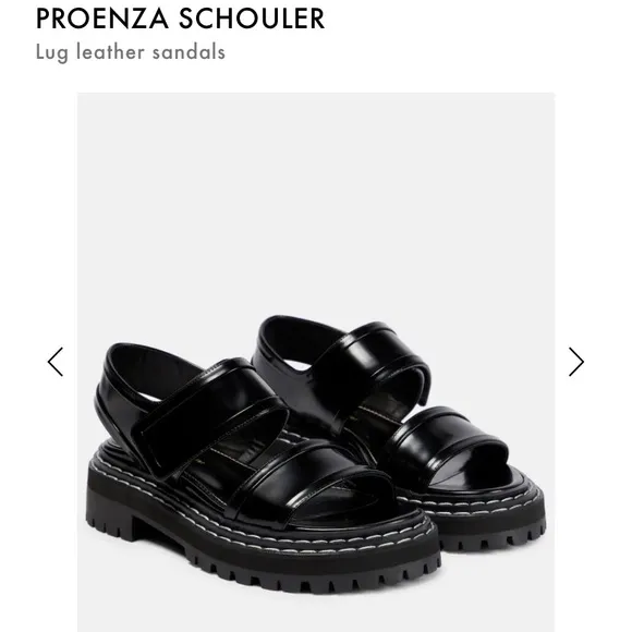 NWT Proenza Schouler Lug sole Patent Leather stitching platform slingback Sandal