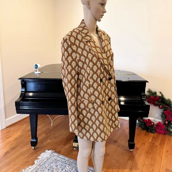 NWT RARE ZARA PRINTED DOUBLE BREASTED BLAZER/JACKET