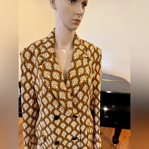 NWT RARE ZARA PRINTED DOUBLE BREASTED BLAZER/JACKET