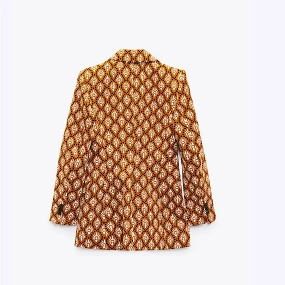 NWT RARE ZARA PRINTED DOUBLE BREASTED BLAZER/JACKET