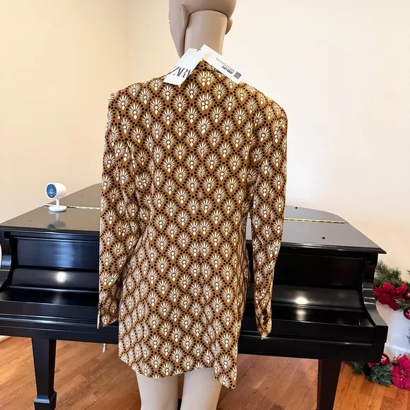 NWT RARE ZARA PRINTED DOUBLE BREASTED BLAZER/JACKET