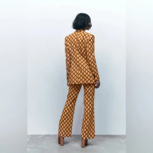 NWT RARE ZARA PRINTED DOUBLE BREASTED BLAZER/JACKET