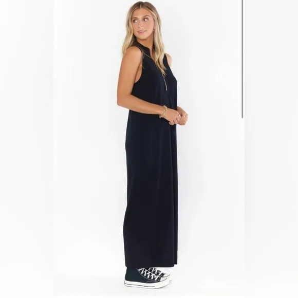 NWT! SHOW ME YOUR MUMU CHARLIE ZIP MAXI SWEATER DRESS - BLACK