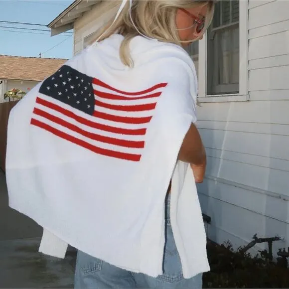 NWT Show Me Your Mumu USA American Flag Knit Woodsy Sweater
